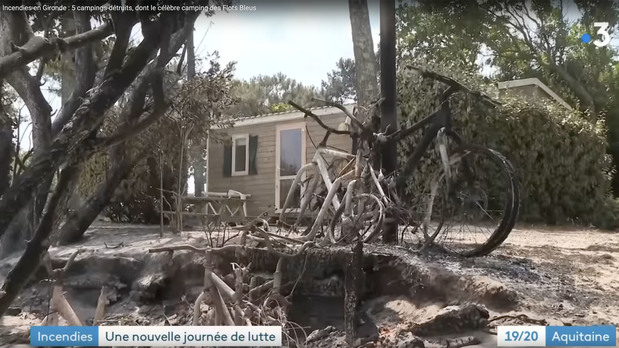 Incendies en Gironde : 5 campings dtruits, dont le clbre camping des Flots Bleus