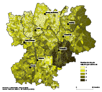 Nombre de risques naturels par commune