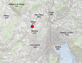 Inventaire des dommages causés par le séisme d’Epagny (15 juillet 1996).