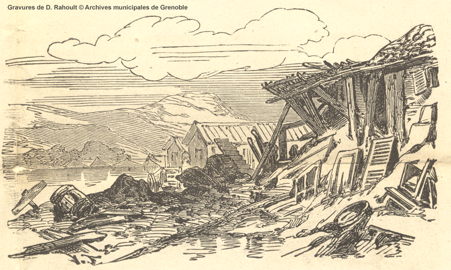 Maison effondre lors de l'inondation du 2 novembre 1859
