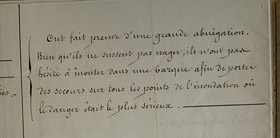 Extrait de  inondation des 1er, 2 et 3 novembre 1859 - Actes de courages et de dvouement  dress par le Prfet de l'Isre le 30 janvier 1860