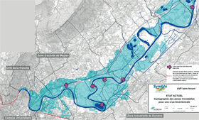 Cartographie des zones inondables en amont de Grenoble pour une crue bicentennale