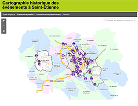 Un Dicrim original : le DICRIM interactif de la ville de Saint-Etienne (cartographie historique des évènements proposant des archives INA, des photos, des témoignages...)