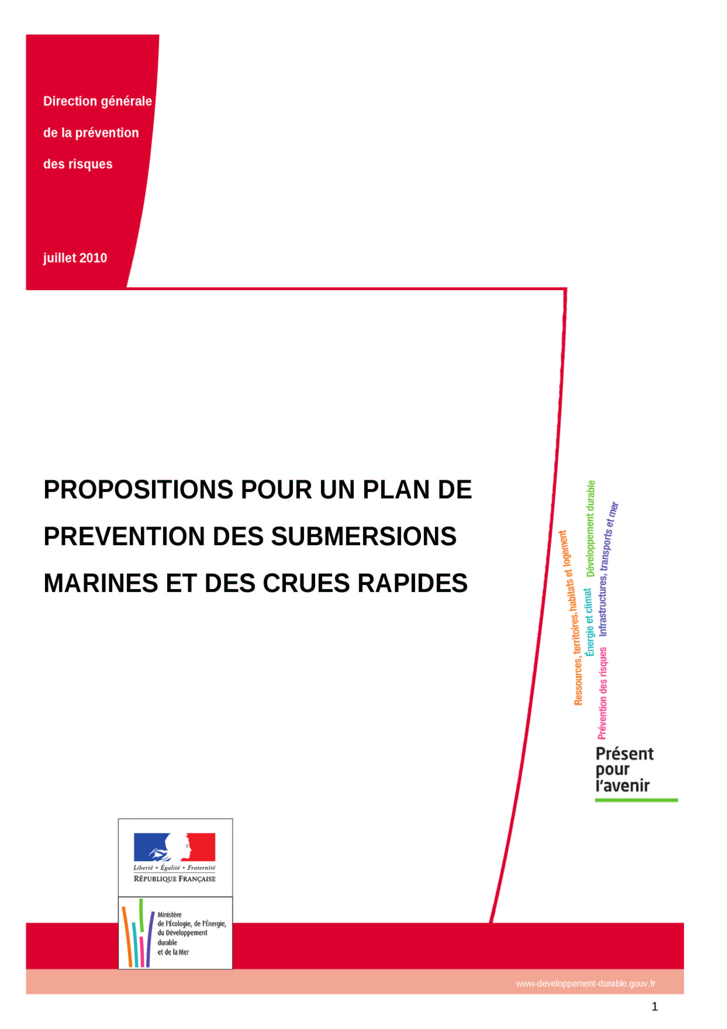 Propositions pour un plan de prévention des submersions marines et des crues rapides