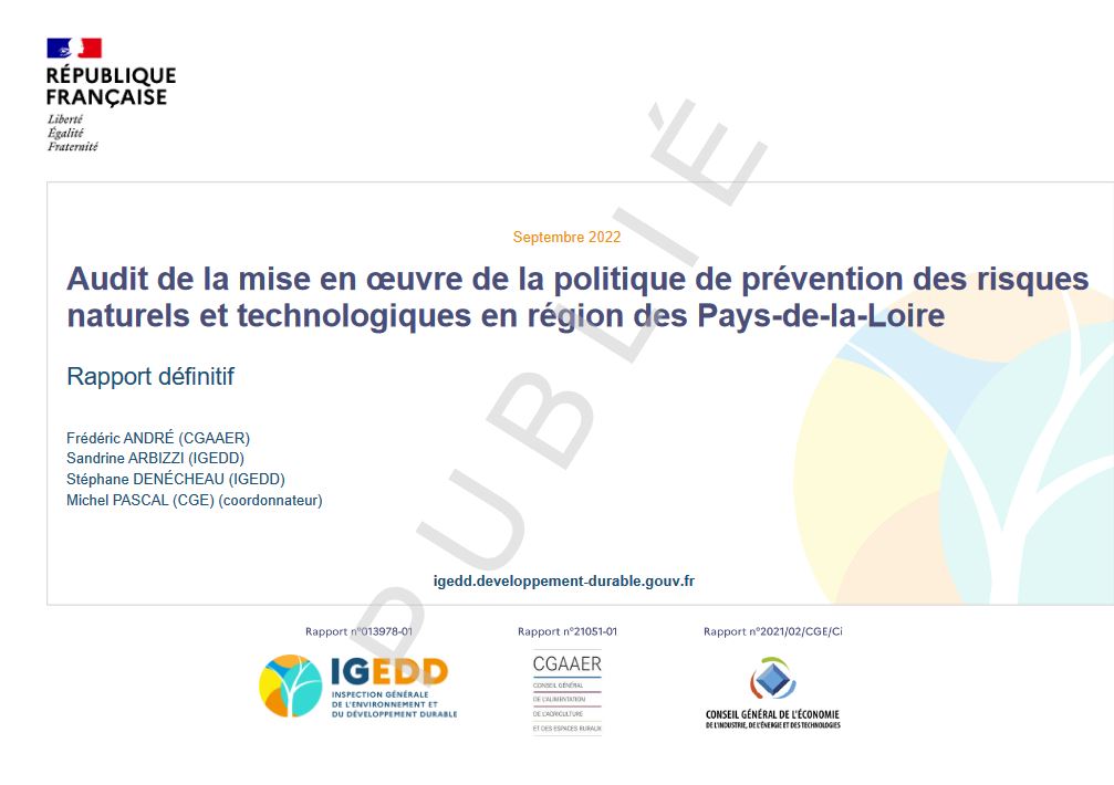 Audit de la mise en uvre de la politique de prvention des risques naturels et technologiques en rgion des Pays-de-la-Loire