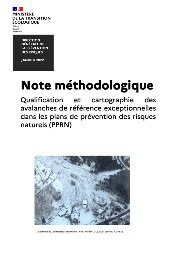 Note méthodologique / Qualification et cartographie des avalanches de référence exceptionnelles dans les plans de prévention des risques naturels (PPRN)