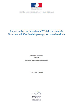 Impact de la crue de mai-juin 2016 du bassin de la Seine sur la filière fluviale passagers et marchandises