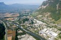 Vue aérienne de l'Isère en Combe de Savoie