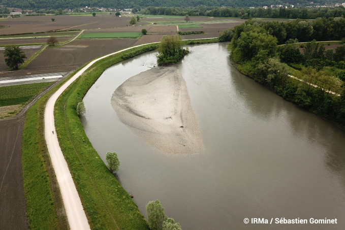 L'Isre dans le secteur de la courbe de Grangeage  Meylan