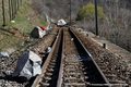 Eboulement sur la zone d'activité de la Saulcette - voie SNCF endommagée