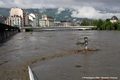 Crue de l'Isère à Grenoble - voies sur berges inondées