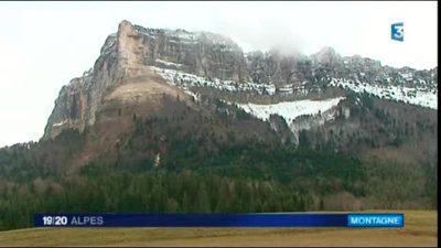 Un pan de la montagne s'effondre dans le Mont Granier, au-dessus d'Entremont-le-Vieux