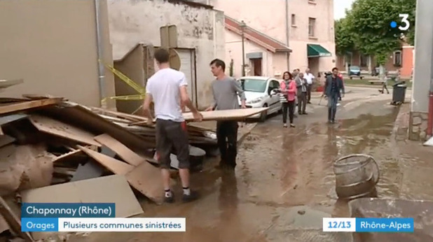 Rhône - Pluies orageuses et inondations dans le secteur de Chaponnay ont occasionné des dégâts