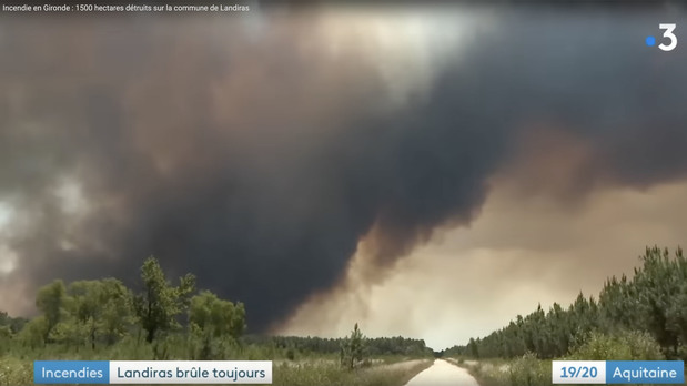 Incendie en Gironde : 1500 hectares détruits sur la commune de Landiras