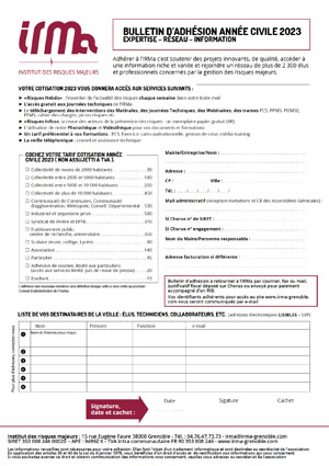 bulletin d'adhesion