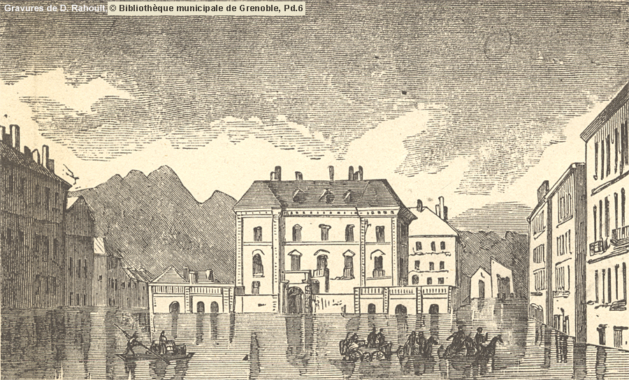 La place Vaucanson, dans la nouvelle ville, le 3 novembre 1859. En face l'htel de la banque de France.