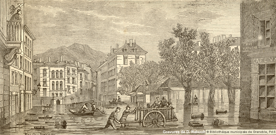 La place Sainte-Claire inondée le 3 novembre 1859