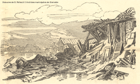 Maison effondre lors de l'inondation du 2 novembre 1859