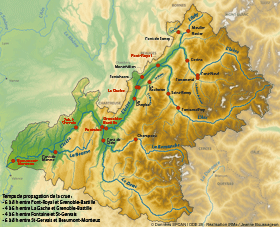 Localisation des stations hydrométriques actuelles utilisées par le Service de Prévision des Crues Alpes du Nord