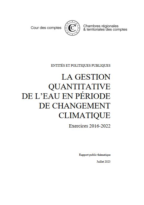 La gestion quantitative de leau en priode de changement climatique