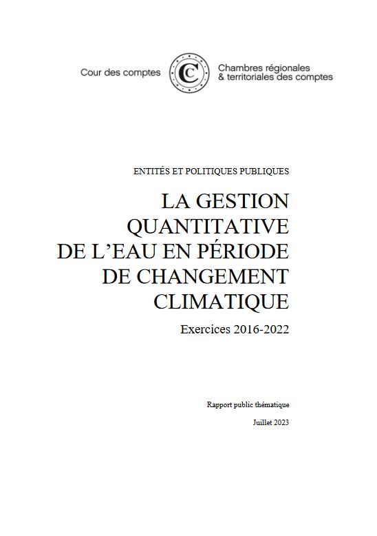 La gestion quantitative de leau en priode de changement climatique