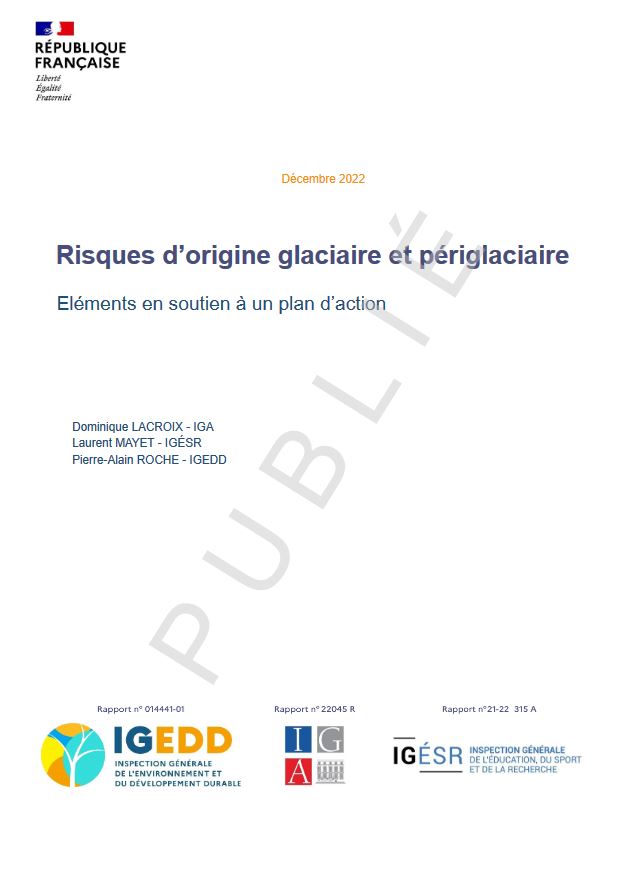 Risques dorigine glaciaire et priglaciaire - Elments en soutien  un plan daction