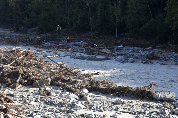 Recherche de victimes suite à la crue de la Vésubie du 2 octobre 2020 - © IRMa/Sébastien Gominet
