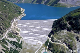 Barrage de GrandMaison sur lEau Dolle (Isre), plus puissante concession EDF de France