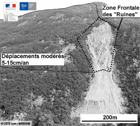 Dlimitation de la zone active des Ruines de Schilienne