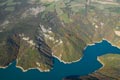 Vue arienne de la combe du Mas et du glissement de terrain de l'Harmalire