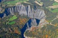 Vue arienne des gorges du torrent de l'Ebron