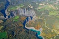 Vue arienne des gorges du torrent de l'Ebron