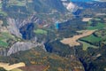 Vue arienne des gorges du torrent de l'Ebron