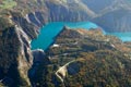 Vue arienne du barrage de Monteynard