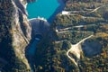 Vue arienne du barrage de Monteynard