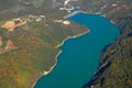 Vue arienne du barrage de Notre Dame de Commiers sur le Drac