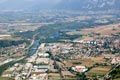Vue aérienne de l'Isère à Pontcharra