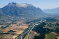 Vue aérienne de l'Isère en Combe de Savoie