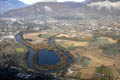 Vue aérienne de l'Isère - boucle de Gières