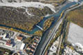 Vue aérienne de la confluence Drac / Romanche