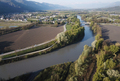 Vue arienne de l'Isre entre Crolles et Froges