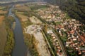 Vue arienne de l'Isre sur la commune de Villard Bonnot