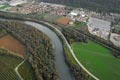 Vue arienne de l'Isre sur la commune de Froges