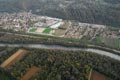 Vue arienne de l'Isre sur la commune de Froges