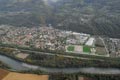 Vue arienne de l'Isre sur la commune de Froges