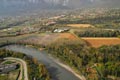 Vue ariene de  l'Isre dans le secteur de l'Ile de la Btie