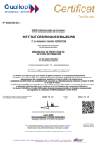 Aprs le DATADOCK, notre organisme est maintenant certifi QUALIOPI, preuve de notre engagement  vous proposer des formations de qualit et adaptes  vos besoins.

Cette dmarche a t engage dans l'objectif de justifier toujours plus de la qualit des formations professionnelles ou professionnalisantes que nous ralisons dans le domaine de la gestion des risques pour les collectivits territoriales.