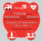 Le samedi 8 septembre 2018, lIRMa a particip au 1er forum de la prvention et de la scurit organis par la ville de Givors en partenariat avec la Croix Rouge dans le cadre de la Journe Mondiale des Premiers Secours (JMPS).  Pour loccasion, un stand risques majeurs ax sur la problmatique inondation tait tenu tout au long de la journe par lIRMa en compagnie des deux syndicats de rivires : le SMAGGA (le Garon) et le SYGR (le Gier). 
Grce aux panneaux dinformations,  une carte des zones inondables de Givors et des photos dinondations passes (2003, 2008), les habitants ont pu en apprendre un peu plus sur les actions mis en uvre et les consignes de scurit  mettre en uvre en cas dvnements.
