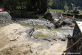 Crue du ruisseau de l'Holme - pont détruit en amont du camping