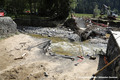 Crue du ruisseau de l'Holme - pont dtruit en amont du camping